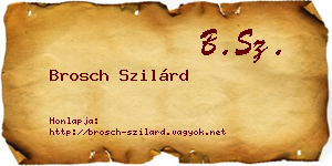 Brosch Szilárd névjegykártya